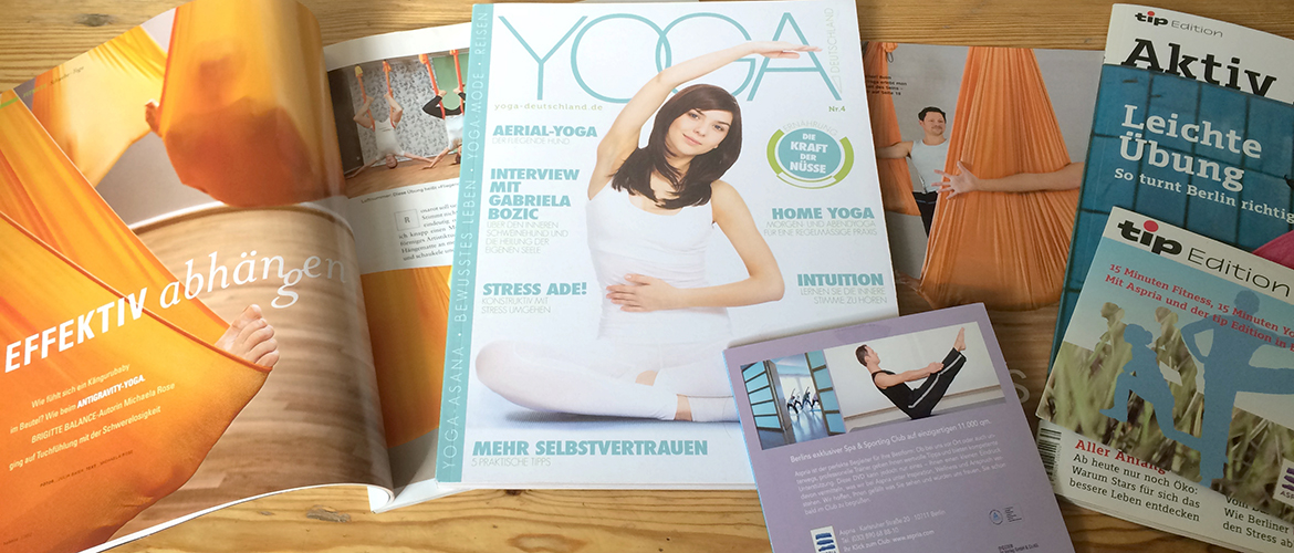 Zeitschriften Artikel Yoga Collage