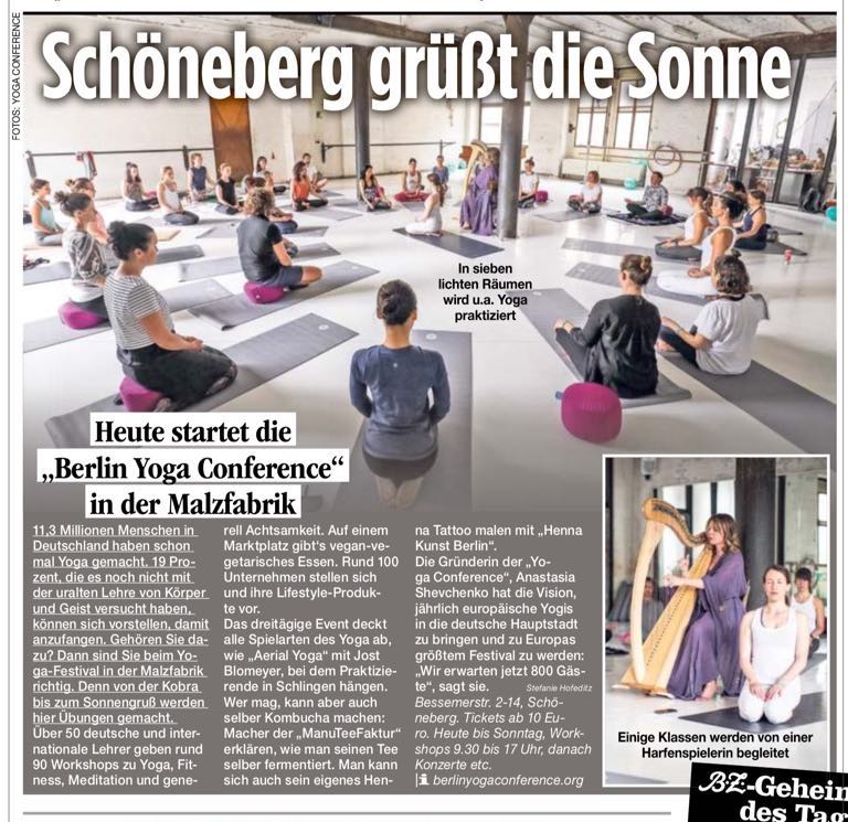 Berliner Zeitung berichtet über Berlin Yoga Conference